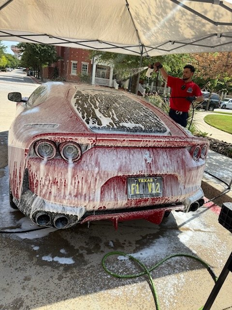 Foam wash on exterior